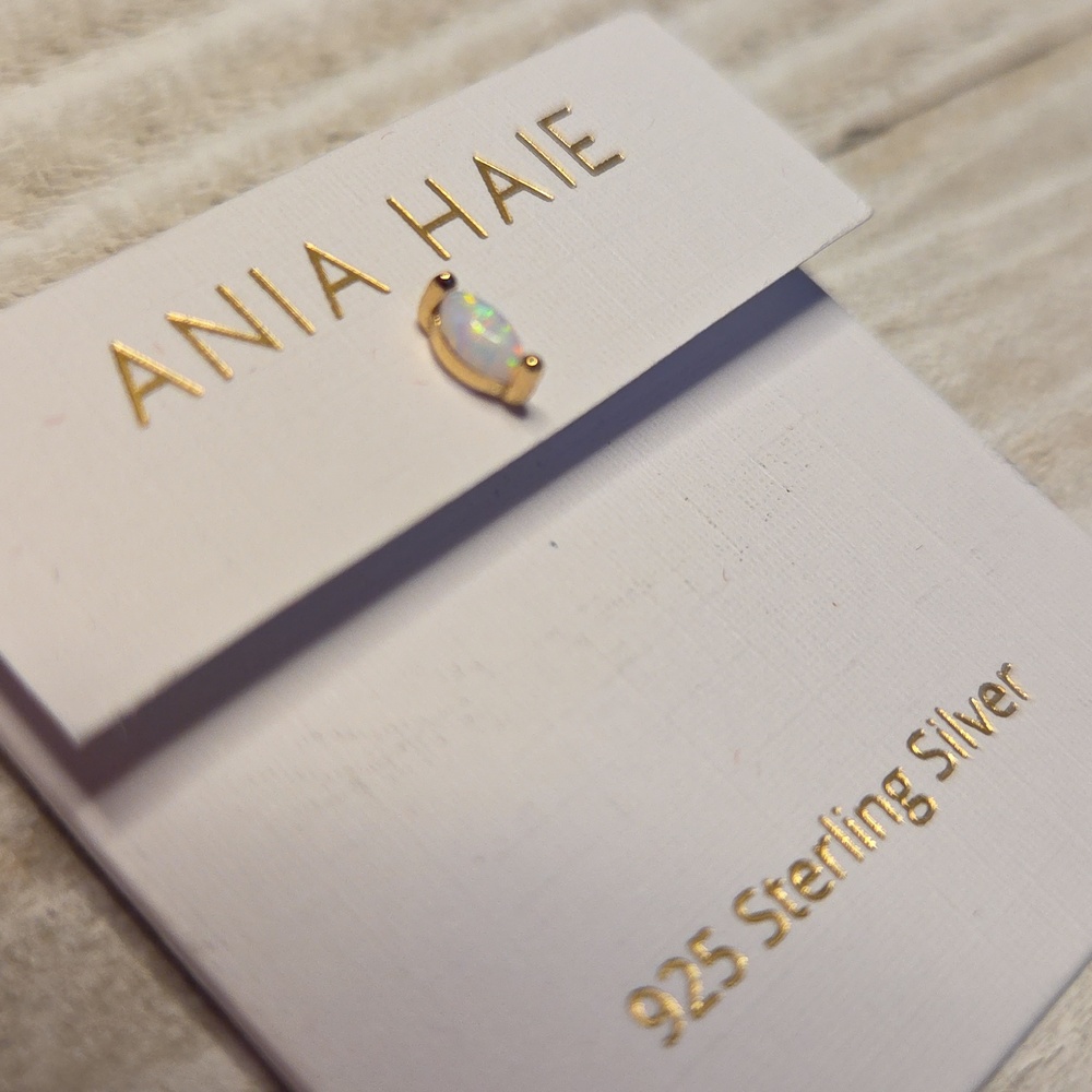 NWT Ania Haie Opal And 925 Sterling Silver Gold Plated Individual Stud Earring